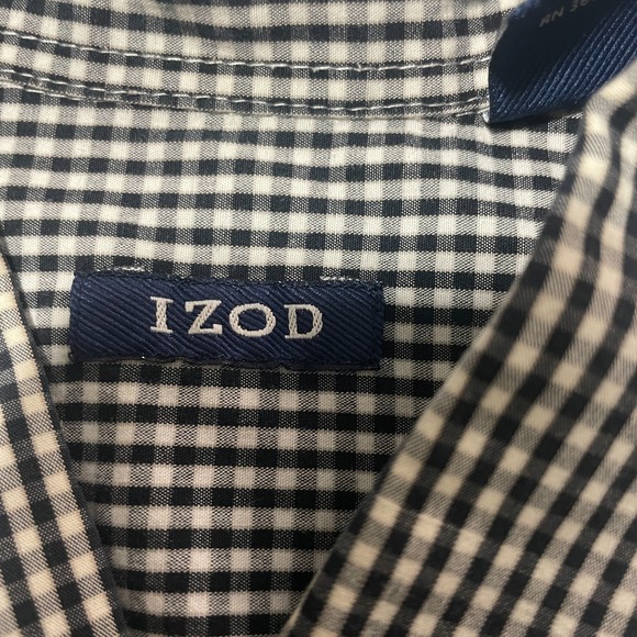IZOD 100% cotton black and white button down shirt size xlt - Picture 8 of 10